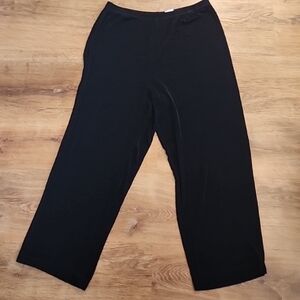 Alfred Dunner Stretchy Wide Silky Black Easy Pull-On Casual Liteweight Pants LRG